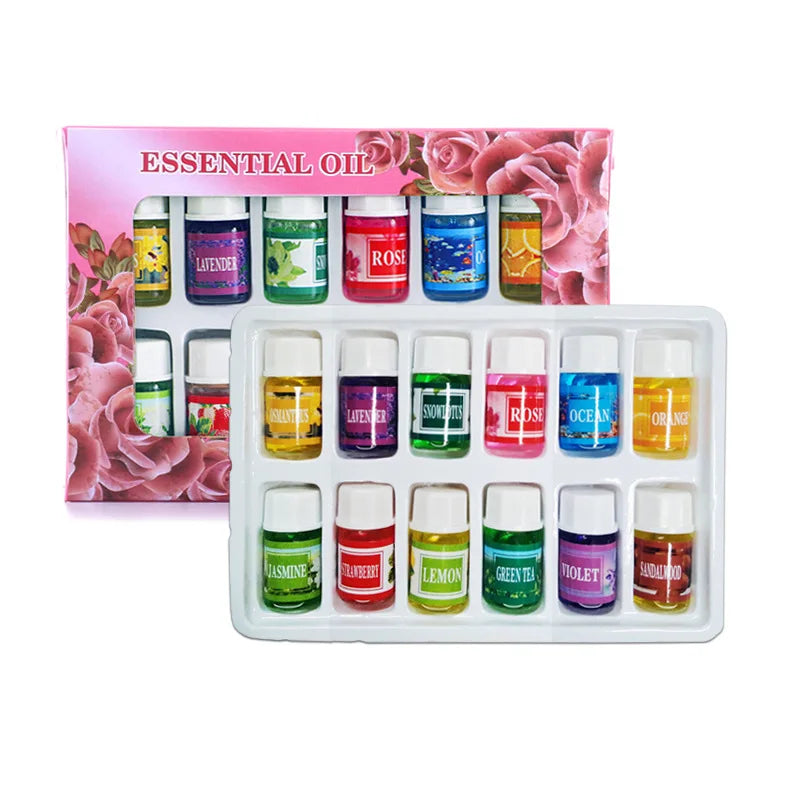 12PCS Huiles Essentielles Aromathérapie – Diffuseur & Humidificateur