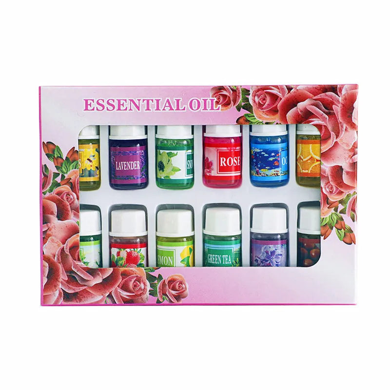 12PCS Huiles Essentielles Aromathérapie – Diffuseur & Humidificateur