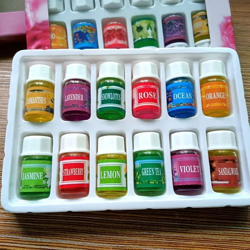 12PCS Huiles Essentielles Aromathérapie – Diffuseur & Humidificateur