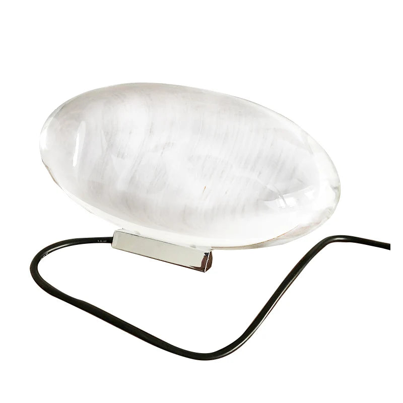 Italienische Designer-LED-Kristall-Tischlampe „Eye of the Sky“ – ovale Nachtprojektorlampe, Dekoration für Schlafzimmer und Wohnzimmer