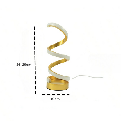 Moderne LED-Tischlampe - USB, einstellbare Helligkeit, warmweißes Licht, Spiraldesign
