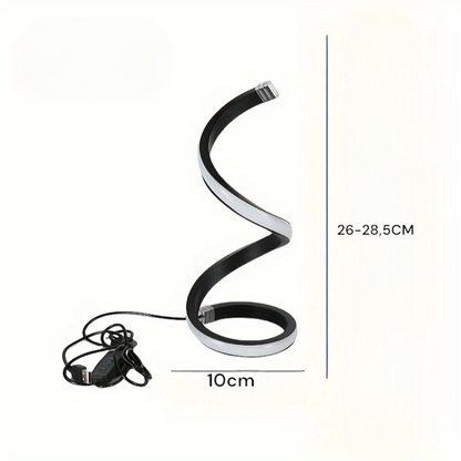 Moderne LED-Tischlampe - USB, einstellbare Helligkeit, warmweißes Licht, Spiraldesign