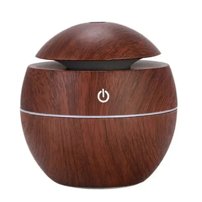 Mini diffuseur ultrasonique USB, humidificateur d'air portable en grain de bois, brumisateur d'huiles essentielles et purificateur.