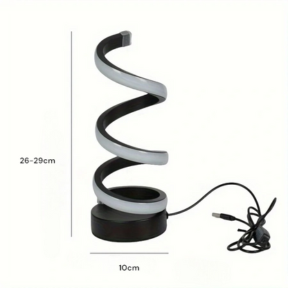 Moderne LED-Tischlampe - USB, einstellbare Helligkeit, warmweißes Licht, Spiraldesign