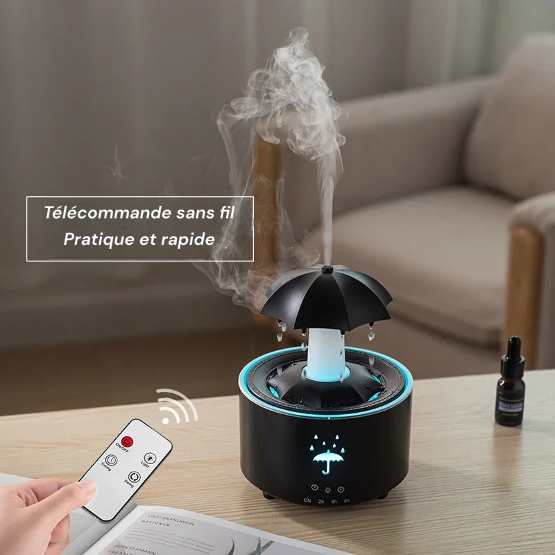 Kreativer Regentropfen-Luftbefeuchter mit Aromatherapie und bunten Lichtern