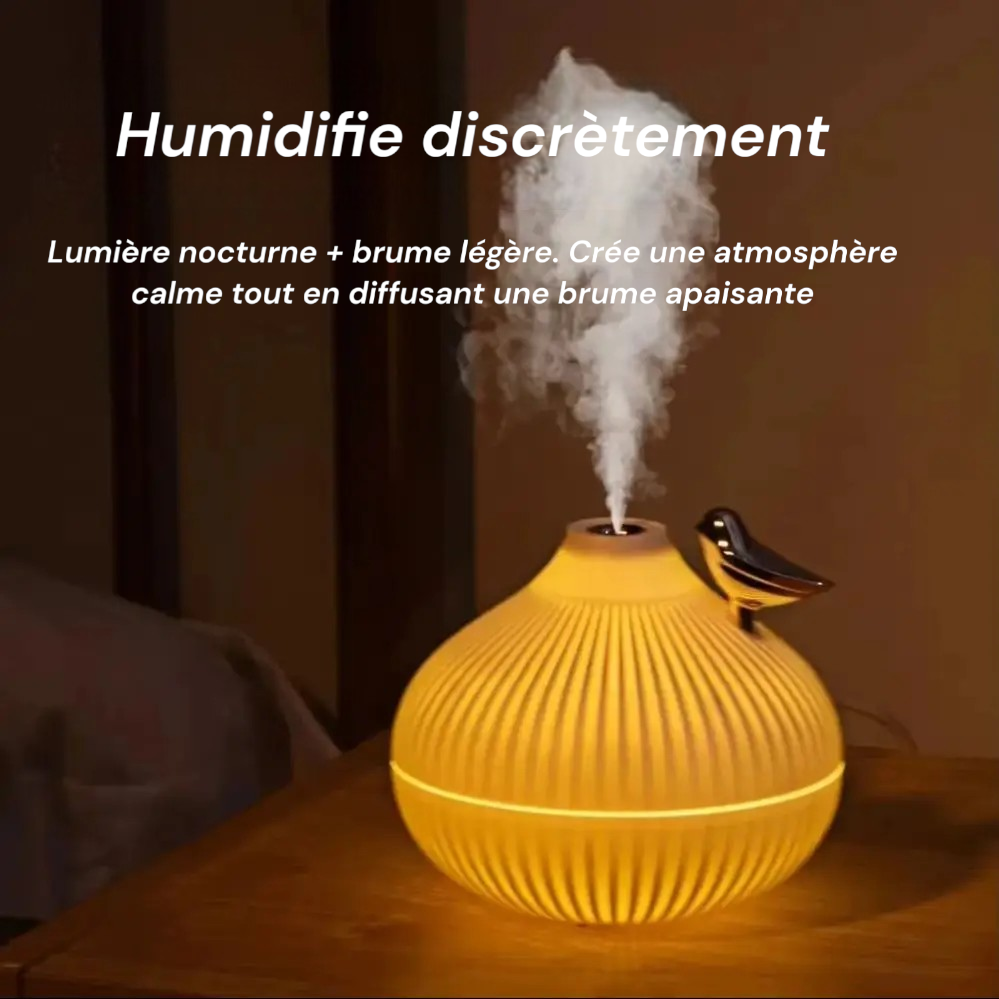 Luftbefeuchter in Zwiebelform, Nachtlicht, leise, ideal für Büro oder Schlafzimmer.