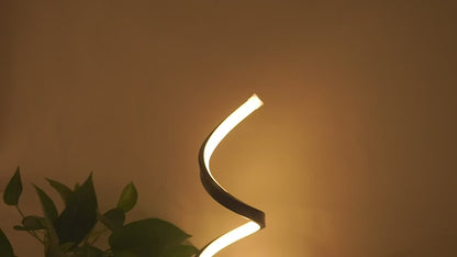 Lampe de table LED en spirale - veilleuse moderne, intensité réglable, idéale pour chambre, bureau, salon
