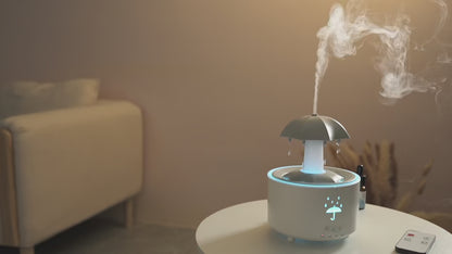 Kreativer Regentropfen-Luftbefeuchter mit Aromatherapie und bunten Lichtern